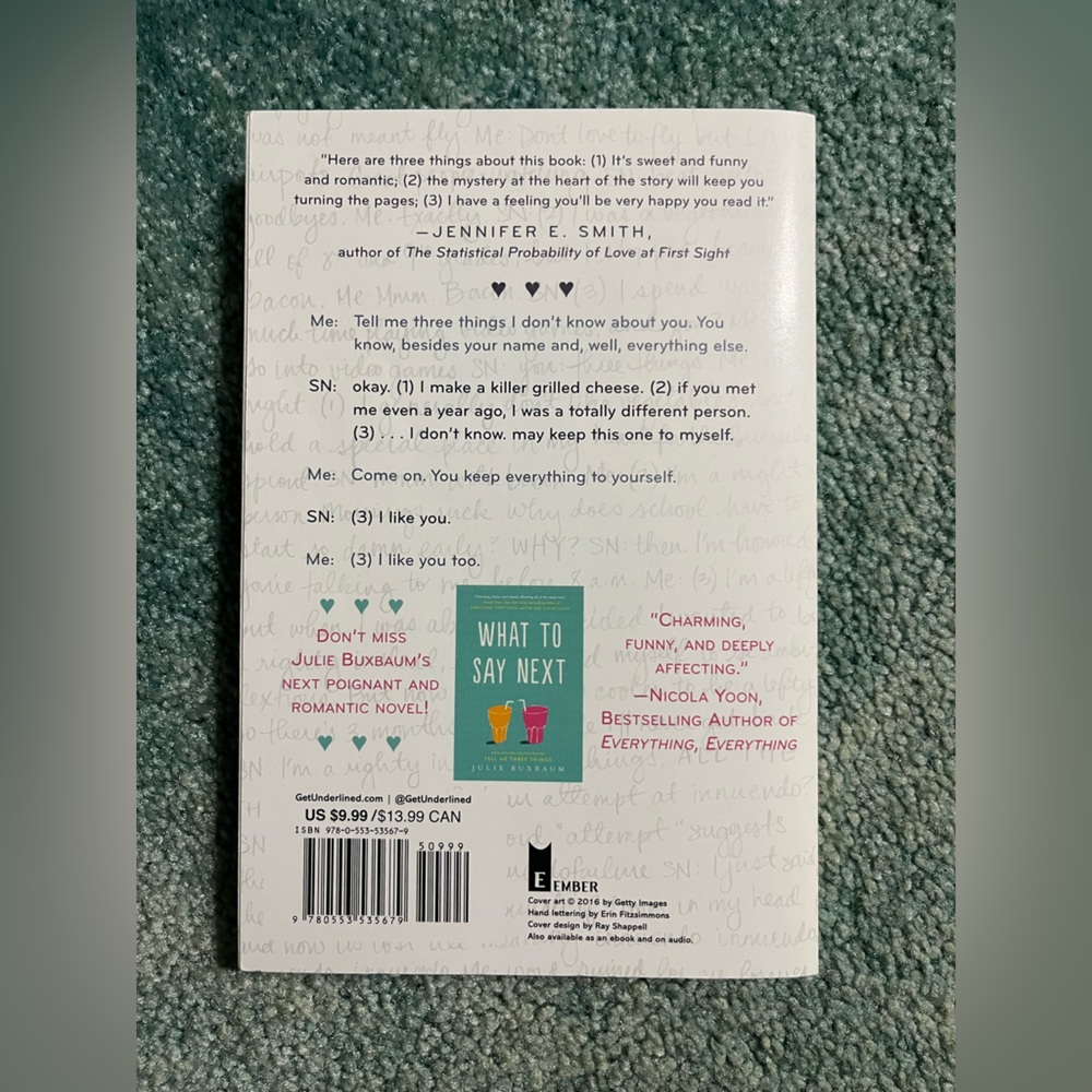 Tell Me Three Things Book - Picture 2 of 2